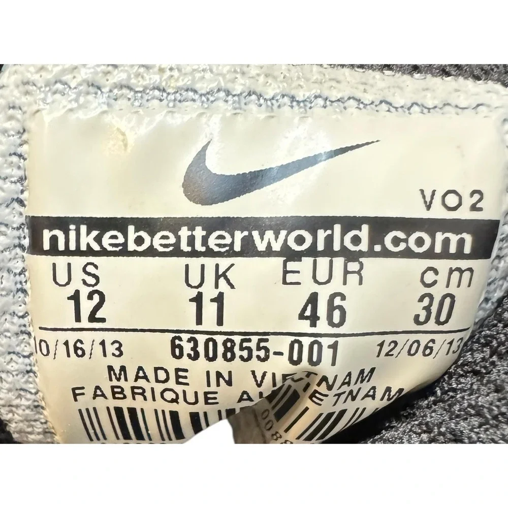 Nike Zoom‎ Running Shoes Mens Size 12 Gray Mesh Athletic Sneakers 630855-001